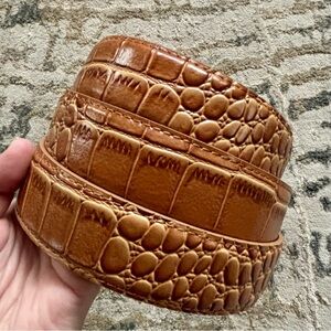 Nexbelt brown crocodile leather no hole ratchet belt, no buckle, 32-46